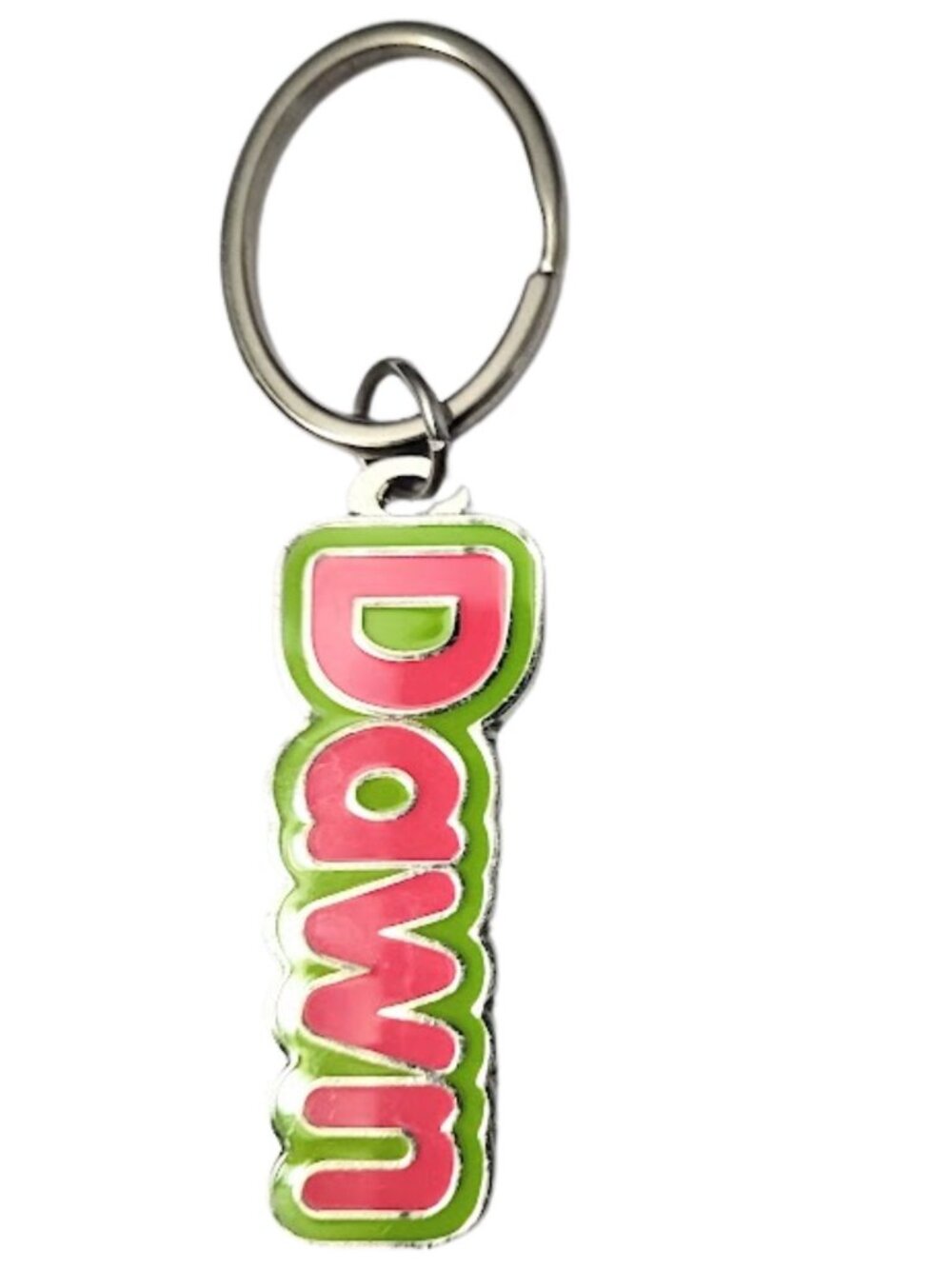 SWIBCO NW0T Pink & Green Galaxy Keychain Silver Metal Personalized Name DAWN